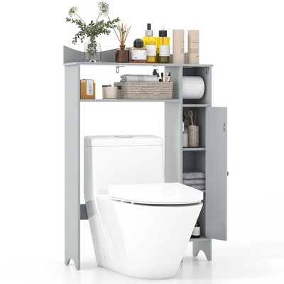 Giantex Over The Toilet Storage Cabinet with 2 Doors and Adjustable  Shelves, Space-Saving Rack Bathroom Shelf with Paper Holder, Freestanding  Bathroom