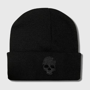 Anna-Kaci Women's Knitted Beanie with Skull Embroidery Warm Winter Hat for Gothic, Punk & Casual Styles - 1 of 4