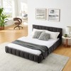 ORRD Queen Size Upholstered Bed with Storage Drawers - Green Chenille Fabric Platform Bed Frame with Headboard - 2 of 4