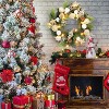2PCS 24 Inch Christmas Wreath for Front Door, Battery Operated Xmas Wreath with Ball Ornaments Pine Cones and 20 LED Lights for Home Holiday Decor - 3 of 4