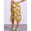 INSPIRE CHIC Women's Chiffon Elastic Waist Ruffle Tiered Flowy Midi Floral Printed Skirts - 4 of 4
