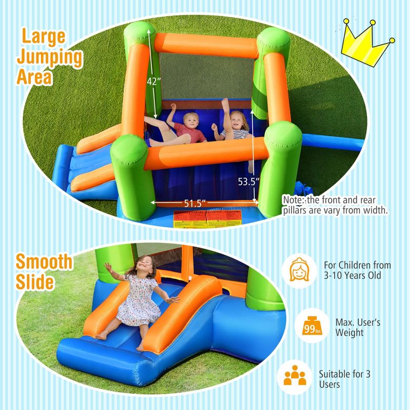 Costway Inflatable Bounce House Kids Jumping Playhouse Indoor & Outdoor Without Blower, 5 of 11