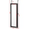 Tangkula Lockable Armoire Dressing Organizer Wall Door Mounted Mirrored Jewelry Cabinet  w/ LED Lights - 3 of 4