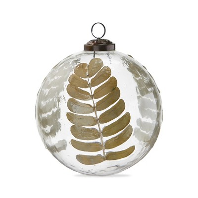 tag Multicolor Glass Embedded Leaf Ornament 4.7 In for Holiday Decor and Christmas Tree - Easy Dust Clean