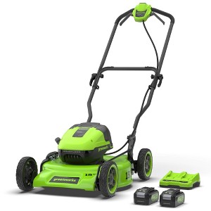 Greenworks Powerall 2x24V 19" Brushless Push Mower with (2) 4.0Ah Batteries and Charger - 1 of 4