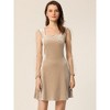 INSPIRE CHIC Women's Mesh Sheer Puff Long Sleeve Square Neck Glitter Star Mini Velvet Dress - 3 of 4