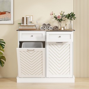 ELECWISH Manufactured Wood Manual Lift Tilt Out Trash Can - 10 Gallons - 1 of 4