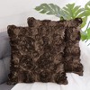PiccoCasa Decorative Square 3D Satin Rose Flower Throw Pillow Cover 2 Pcs - 2 of 4