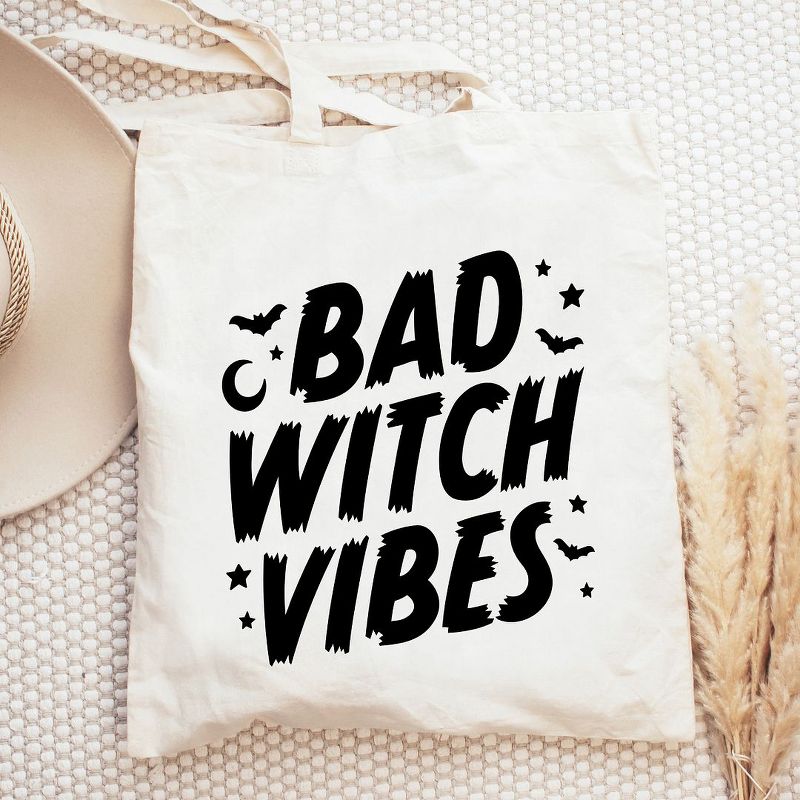 City Creek Prints Bad Witch Vibes Moon Canvas Tote Bag - 15x16 - Natural, 2 of 3