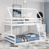 CAVINAS Twin Over Twin/Full Pine Wood Bunk Bed with Slide/Ladder & Guardrails,House Bed Frame for Kids Room,Bedroom - 3 of 4