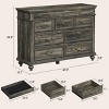 Gray 48in Wide 9 Drawer Dresser Modern Wooden Chest with Retro Handles Large Storage Organizer for Bedroom Living Room Closet Entryway Gray - 2 of 4