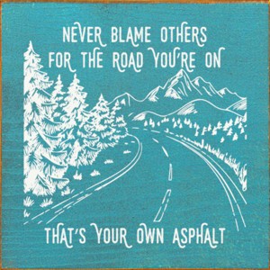 Slickblue Funny Road Quote Wood Sign – Rustic Humor Decor for Wall or Shelf – 7x7 Inches, 10 Color Options - 1 of 3