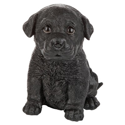 Black Resin Labrador Puppy Dog Statue, 5"