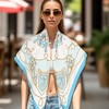 Anna-Kaci Women's Nautical Print Square Scarf with Silky Fabric Lightweight Accessory for Neck Hair and Bag Styling - 3 of 3