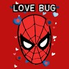 Juniors Womens Marvel Spider-Man Candy Heart Love Bug T-Shirt - 2 of 4