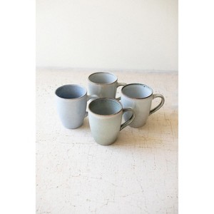Storm Blue-Grey Ceramic Mug Set 4"H – Glazed Everyday Coffee Mugs, (2 X Set of 4) By Kalalou - 1 of 3