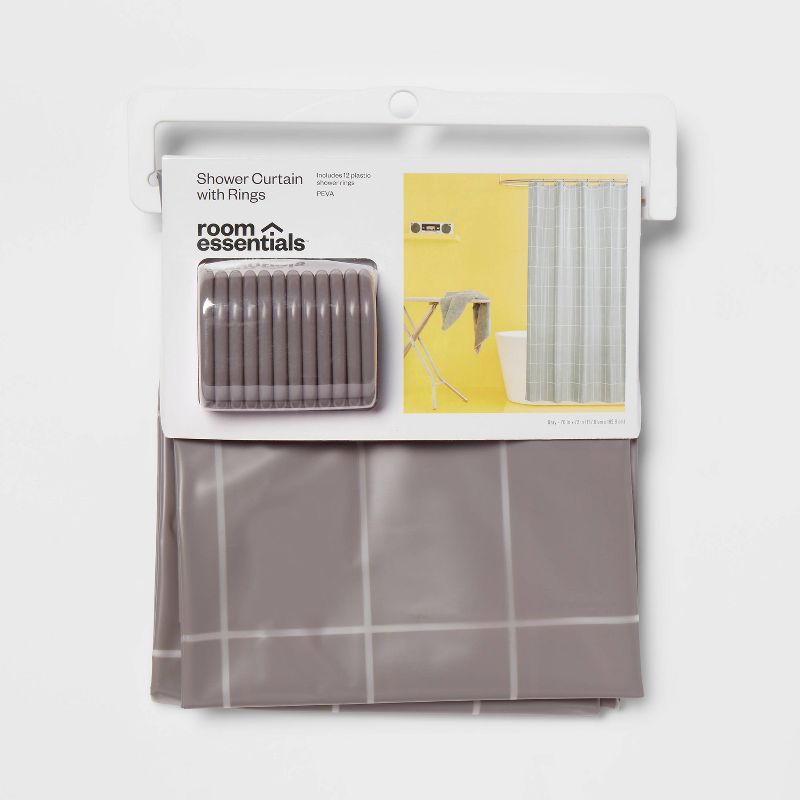PEVA Bundle Shower Curtain Matte Gray - Room Essentials&#8482;, 6 of 8