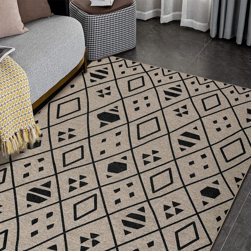 Modern Geometric Area Rug Easy Jute Rug Washable Front Area Rug Non Slip Floor Carpet Washable Kitchen Mat Contemporary Dining Room Rug, 3 of 9