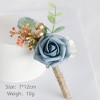 Flowers Corsage ,Artificial Corsage Simulation Flowers Woman Bride Groomsmen Corsage Wedding Flowers Rose Accessories for Wedding Party ,Blue - 2 of 4