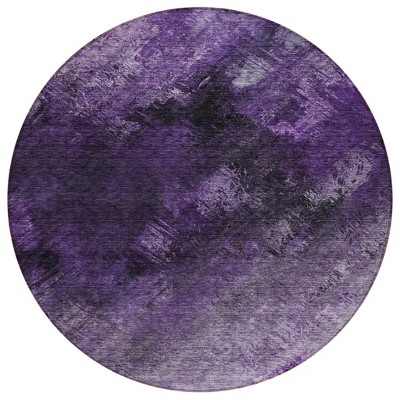 Purple Eggplant And Lavender Abstract Washable Indoor Outdoor Area Rug