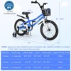 Infans 18 Inch Kids Bike w/Training Wheels & Handbrake, Fully Enclosed Chain, Adjustable Handlebar & Seat w/Basket, Blue Graffiti Pattern - 2 of 4