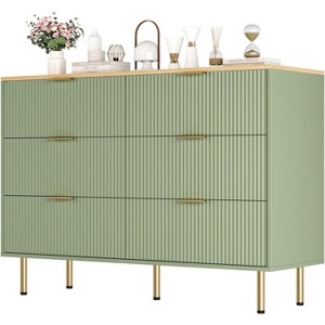 Fluted 6-Drawer Dresser - Modern Storage Chest for Bedroom & Living Room - 1 of 4