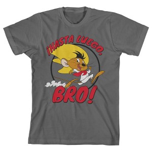 Looney Tunes Speedy Gonzales Hasta Luego Bro Boy's Charcoal T-shirt - 1 of 1