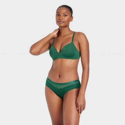 Women's Laser Cut Cheeky Bikini - Auden Green L 1 ct