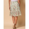 INSPIRE CHIC Women's Floral Ruffle Elastic High Waist Button Flowy Split Skirt - 4 of 4