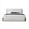 88.98" Eastern King Bed Sandro Bed White Boucle & Walnut Finish - Acme Furniture: Linen Upholstery, Chrome Frame, No Tools Assembly - 2 of 4