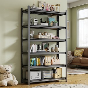 PDTEND Utility Storage Shelving Unit, Adjustable Height Heavy-Duty Metal Rack, Black Organizer for Garage, Kitchen, Storage Room, or Gym - 1 of 4