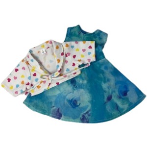 Doll Clothes Superstore Handmade Shades of Blue Dress with Polka Dot Jacket for 18-Inch Girl Dolls - 1 of 4