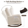 Rocking Chair Nursery, Glider Recliner Indoor with Armrests, Side Pockets, Upholstered Comfy High Back Armchair - 3 of 4