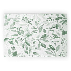 Laura Trevey Berries and Leaves Mint Welcome Mat -Society6 - 1 of 3