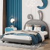 Acekool Full Size Upholstered Platform Bed with Animal Ears Headboard, Kids Rabbit Ornament, Sturdy Frame, No Box Spring Needed, Gray - 3 of 4