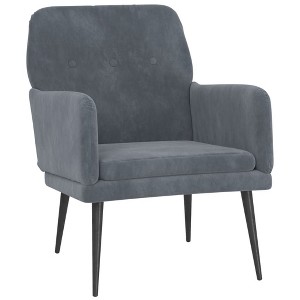 vidaXL Armchair Dark Gray 24.4"x31.1"x31.1" Velvet - Dark Gray - 1 of 4