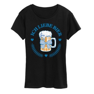 Women's - Instant Message - Ich Liebe Bier Oktoberfest Short Sleeve Graphic T-Shirt - 1 of 4