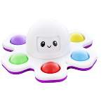 BOB Gift Pop Fidget Toy Spinner Face-Changing White Octopus 6-Button Bubble Popping Game