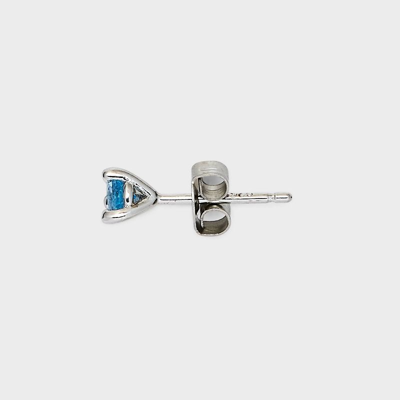 Sterling Silver Cubic Zirconia Blue Topaz Teardrop Dangle Stud Earring Set 3pc - A New Day&#8482; Silver/Blue, 2 of 5