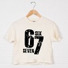 Six Seven Distressed - Women's Boxy Crop Top Graphic T-Shirt - 3 of 4