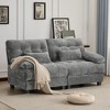 Okak Modern Soft Chenille Fabric Fluted Futon Sofa for Living Room Bedroom,2-Seat Loveseat Rest Couch with Adjustable Backrest & Pillows - 2 of 4