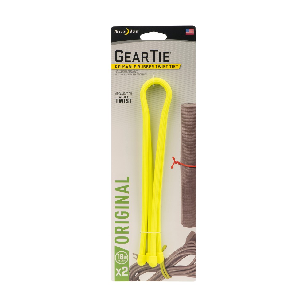 UPC 094664032187 product image for Nite Ize Gear Tie Reusable Rubber Twist 18 Tie Neon Yellow (2pk ) | upcitemdb.com