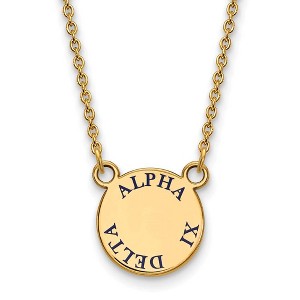 Black Bow Jewelry 14k Yellow Gold Plated Sterling Silver Alpha Xi Delta Greek Life Necklace 18 Inch - 1 of 4