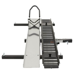 Black Widow Hitch Mounted Motorcycle Carrier with Ramp, Heavy Duty Steel Frame  & Aluminum Track, 600 Pound Capacity, 72 Inch Ramp, Black - 1 of 4