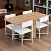 5-Piece Extendable Dining Table Set for Small Spaces, 63" Foldable Kitchen Table with Storage Rack and 4 PU Leather Upholstered Chairs - 4 of 4