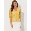 INSPIRE CHIC Women's Bussiness Casual Blazers Floral Lace 3/4 Sleeve Single Button Elegant Blazer Suits - 3 of 4