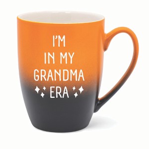Elanze Designs In My Grandma Era Two Toned Ombre Matte 10 ounce New Bone China Coffee Tea Cup Mug For Your Favorite Morning Brew, Orange and Black - 1 of 4