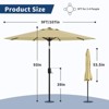 Patio Umbrella 9ft, Table Umbrella Outdoor Patio UV Protection with Crank Lift & Push Button Tilt, 8 Sturdy Ribs for Yard, Deck, Pool - 4 of 4