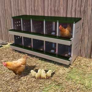 Jojoka Wall-mountable Roll Away Metal Chicken Nesting Box for Laying Eggs, Rustproof Chicken Laying Boxes for Hens, Ventilated with Perch, Waterproof - 1 of 4