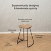 MH London Ember 24" Mid-Century Modern Saddle Counter Stool with Solid Wood Seat and Metal Base - 4 of 4
